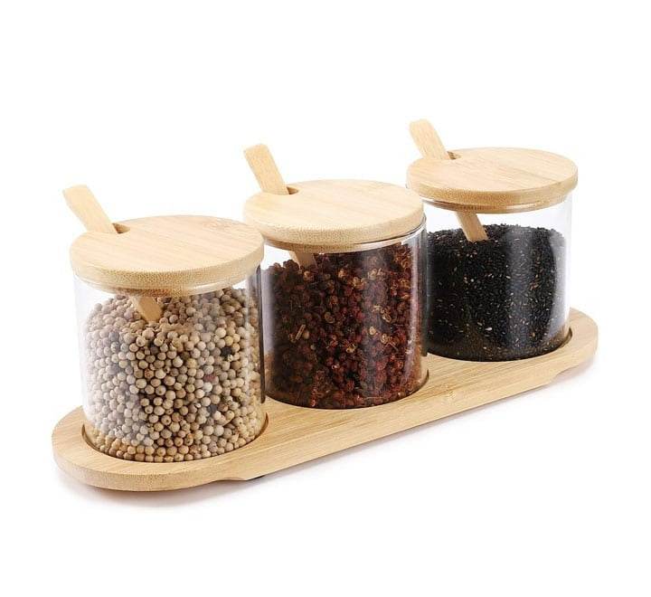 Glass Condiment Set (3 pcs) - DMC Wholesale