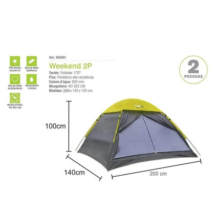 Easy Assembled 2 Man Tent (2x1.4x1m) - DMC Wholesale