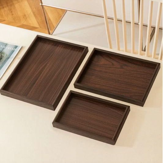 Dark Bamboo Nesting Tray Set (3 pcs)