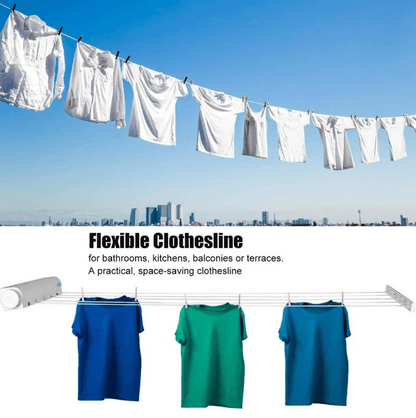 Retractable Clothes Drying Line with Hanger Clips - DMC Wholesale