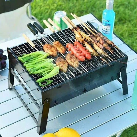 Portable Outdoor Stainless Steel Foldable BBQ Grill Pit - Alt View