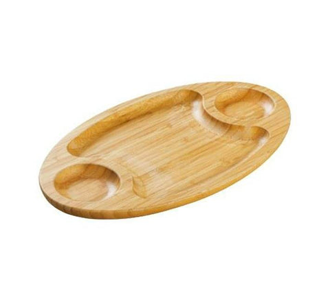 Bamboo Appetizer And Sauce Platter (3 Compartment) - Alt View
