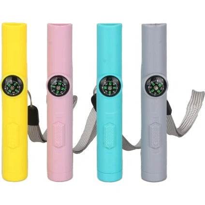 Emergency Whistle Flashlight With Compass And Laser - DMC Wholesale