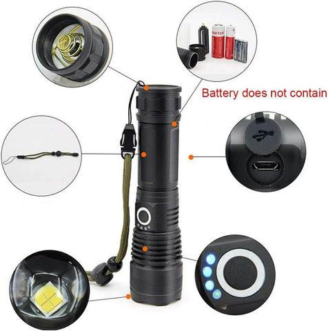 USB Handheld Super Flashlight - Alt View