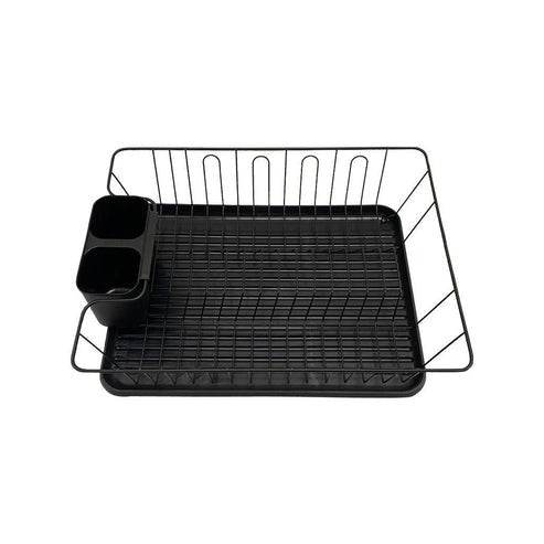 Dish Rack Drainer With Drip Tray (Black) - DMC Wholesale