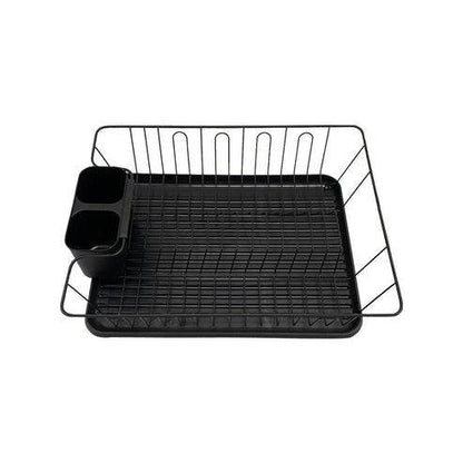 Dish Rack Drainer With Drip Tray (Black) - DMC Wholesale