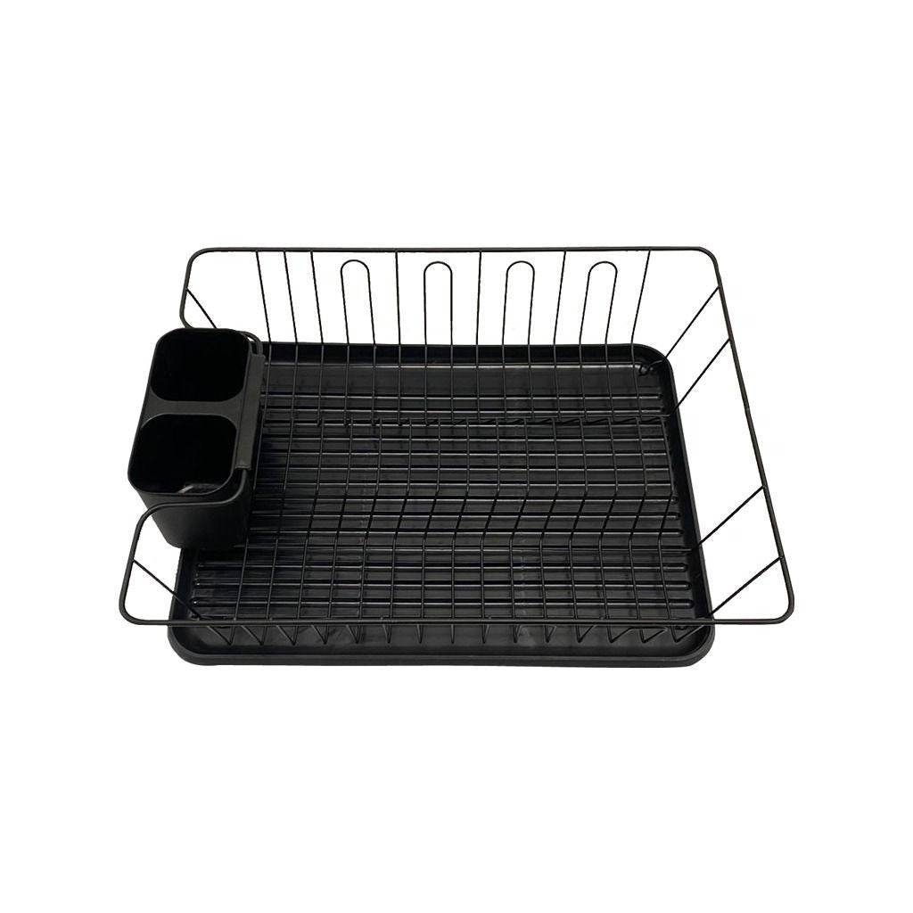 Dish Rack Drainer With Drip Tray (Grey) - DMC Wholesale