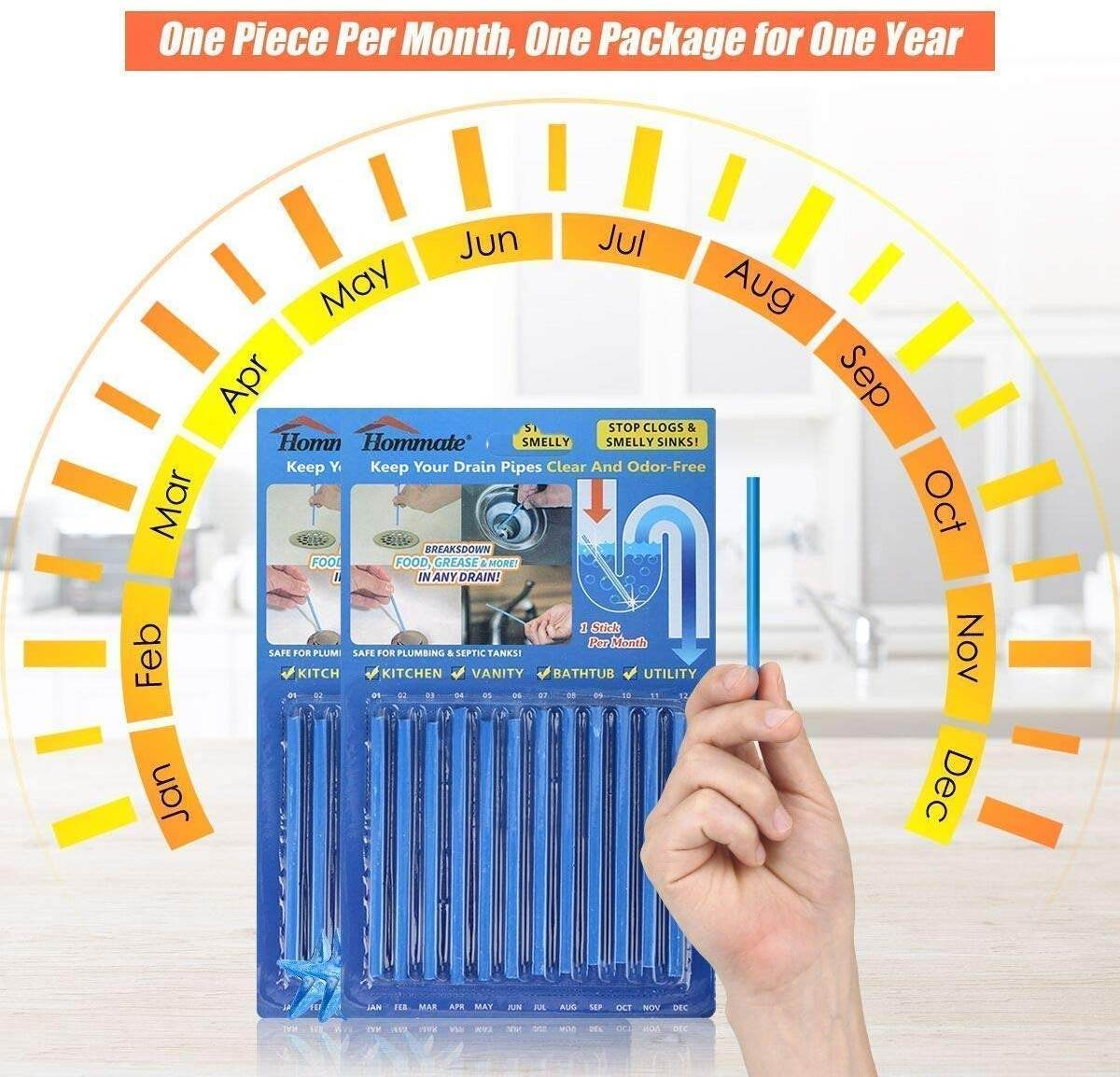Drain Cleaner Stick Set (12 pcs) - DMC Wholesale
