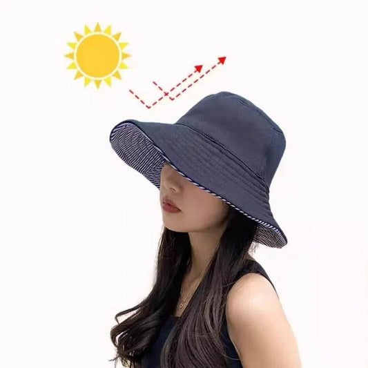 Unisex UV Cover Summer Hat (Black) - DMC Wholesale