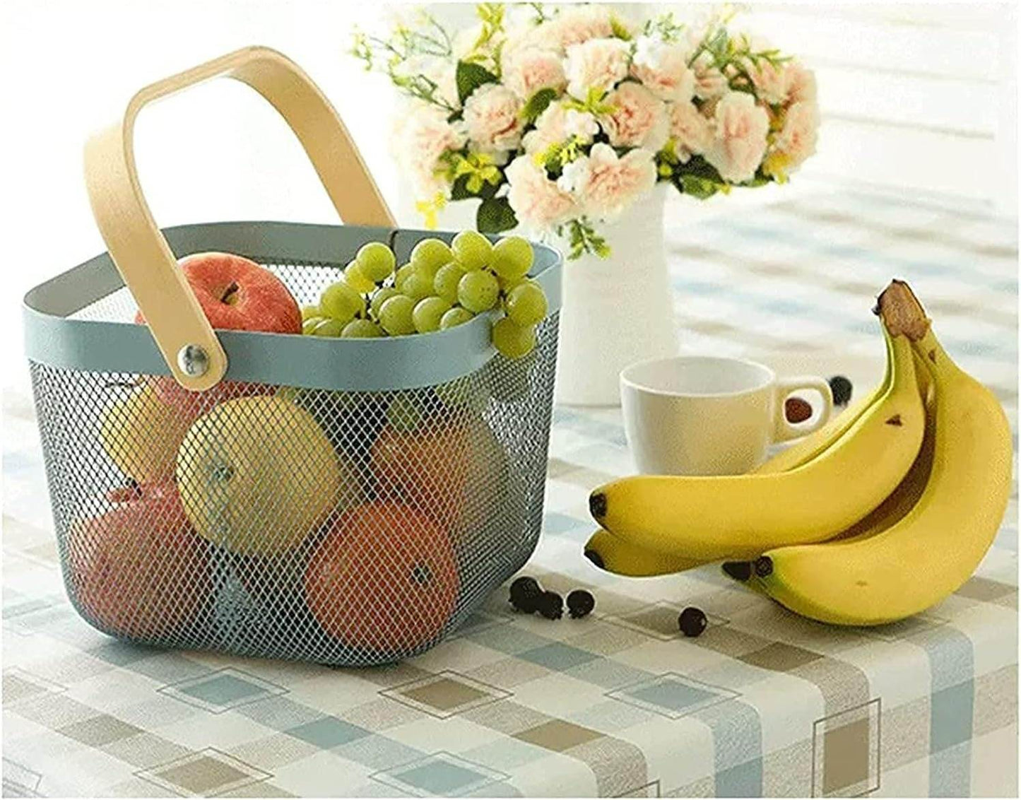 Steel Wire Basket With Handle (Small) - DMC Wholesale