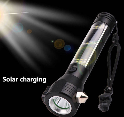 Solar Powered USB Charging Flashlight - Alt View