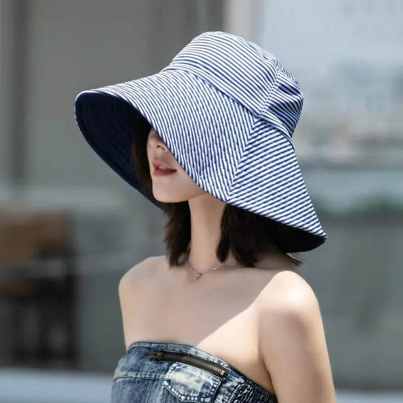 Unisex UV Cover Summer Hat (Black) - DMC Wholesale