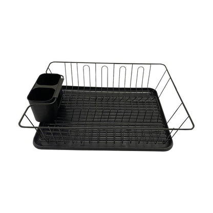 Dish Rack Drainer With Drip Tray (Black) - DMC Wholesale