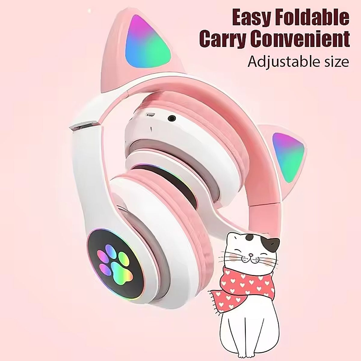 Cat Ear Bluetooth Headphones Headset