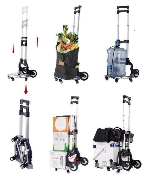 Aluminium Folding Portable Heavy Duty Push Trolley - DMC Wholesale