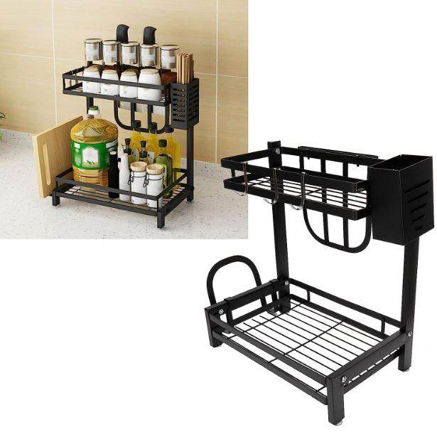 Kitchen Organiser Metal Shelf (40cm)(2 Tier) - DMC Wholesale