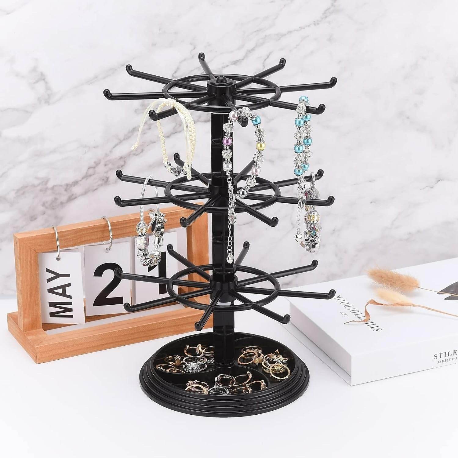 Rotating Jewelry Display Holder (3 Tier) - DMC Wholesale