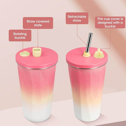 Gradient Tumbler With Straw (600ml) - DMC Wholesale