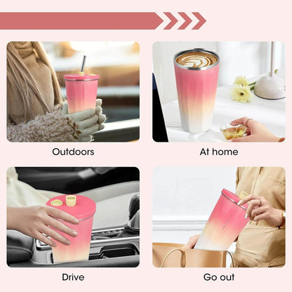 Gradient Tumbler With Straw (600ml) - DMC Wholesale