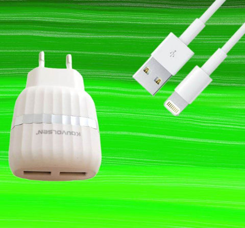 USB Travel Charger (2 Port)(1m)(iPhone) - Alt View