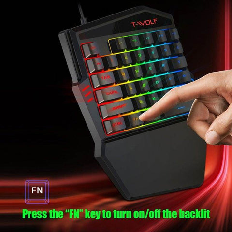 One Handed Gaming Keyboard - Alt View