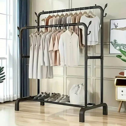 Double Rail Clothes Storage Rack (Without Wheels) - DMC Wholesale