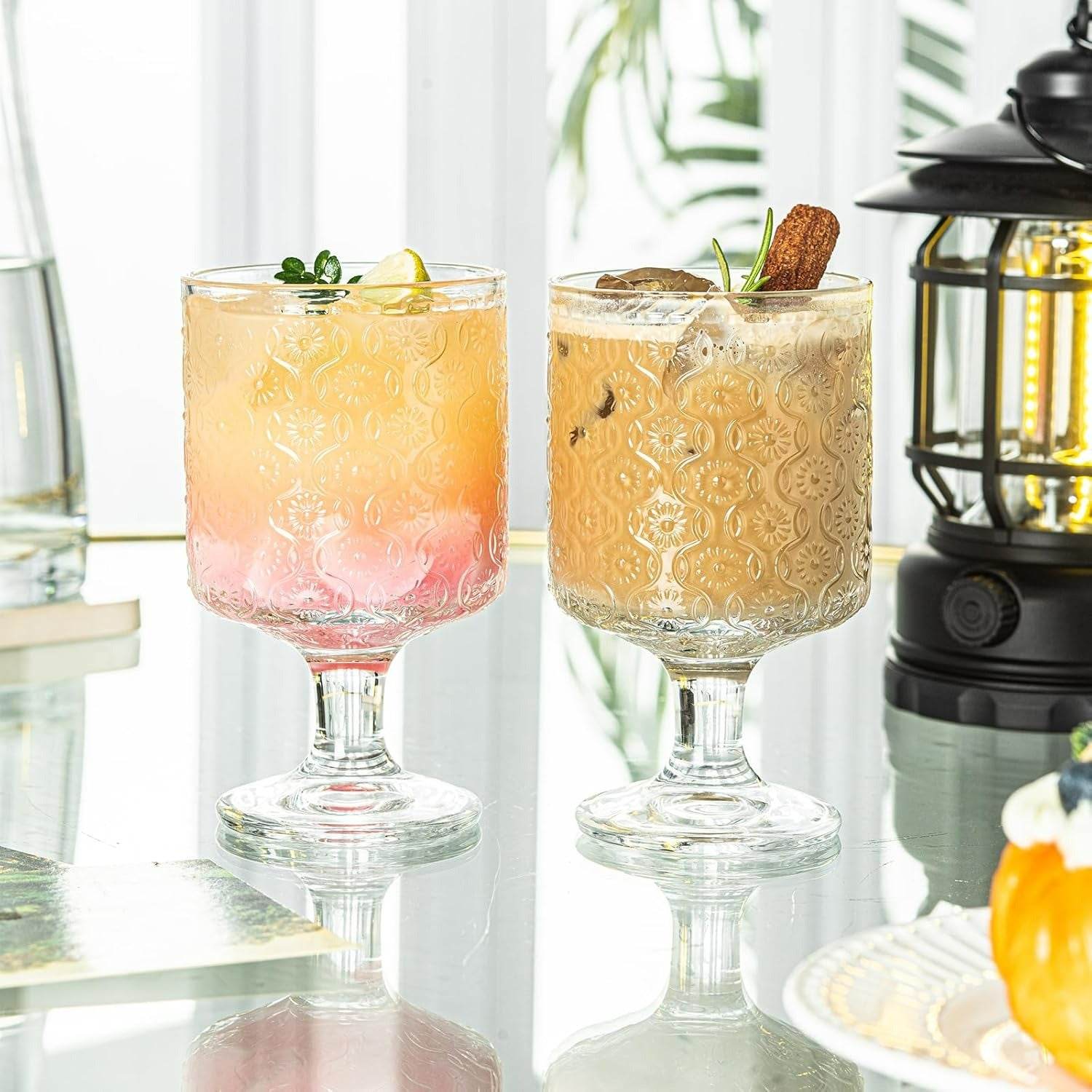 Romantic Vintage Goblet Glass Set (220ml)(6 pcs) - DMC Wholesale