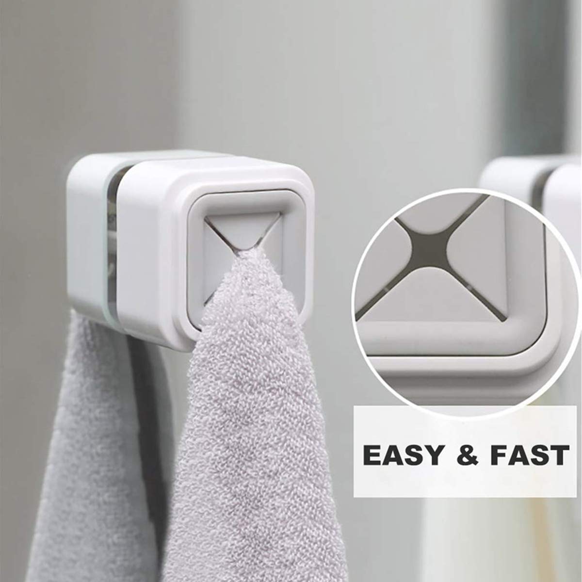 Self-Adhesive Wall Mount Square Towel Holder (6pcs)