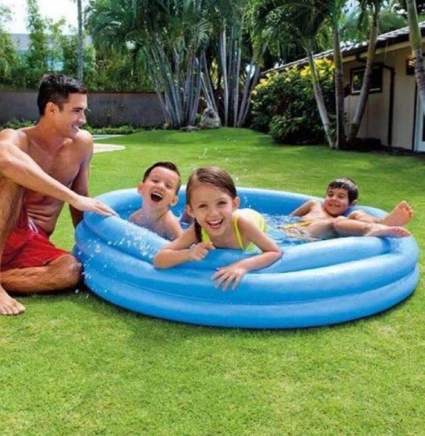 Inflatable Fun Crystal Blue Kids Swimming Pool (168cm) - DMC Wholesale