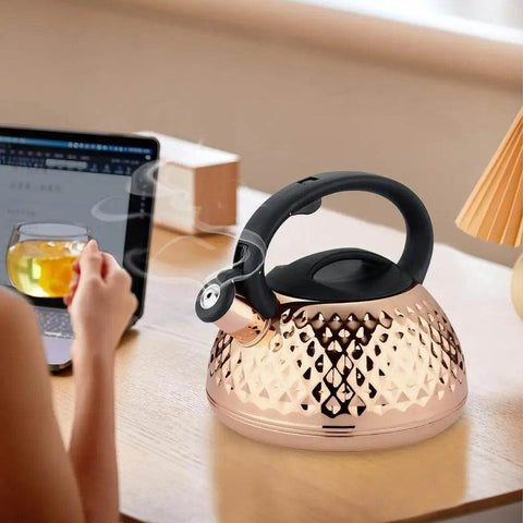 Stainless Steel Stove Top Whistling Kettle (Golden) - Alt View