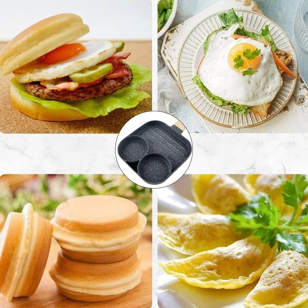 Three Division Multipurpose Non-Stick Omelet Pan - DMC Wholesale