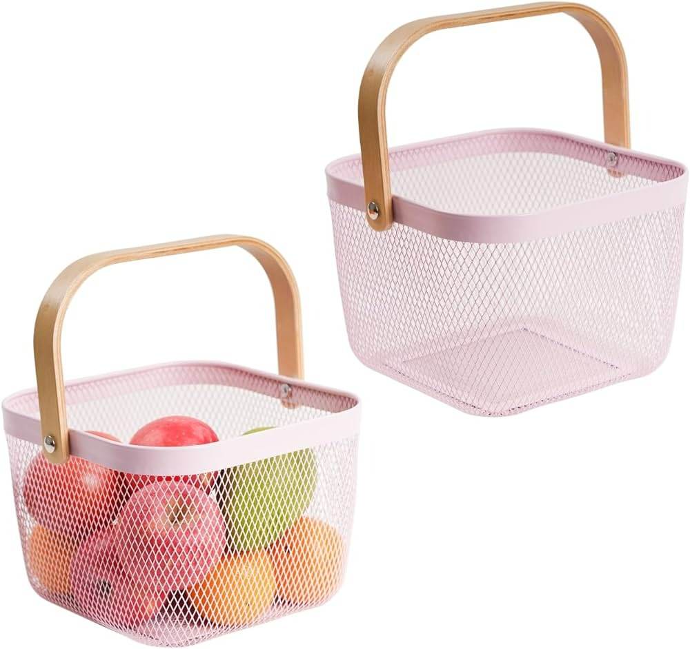 Steel Wire Basket With Handle (Small) - DMC Wholesale