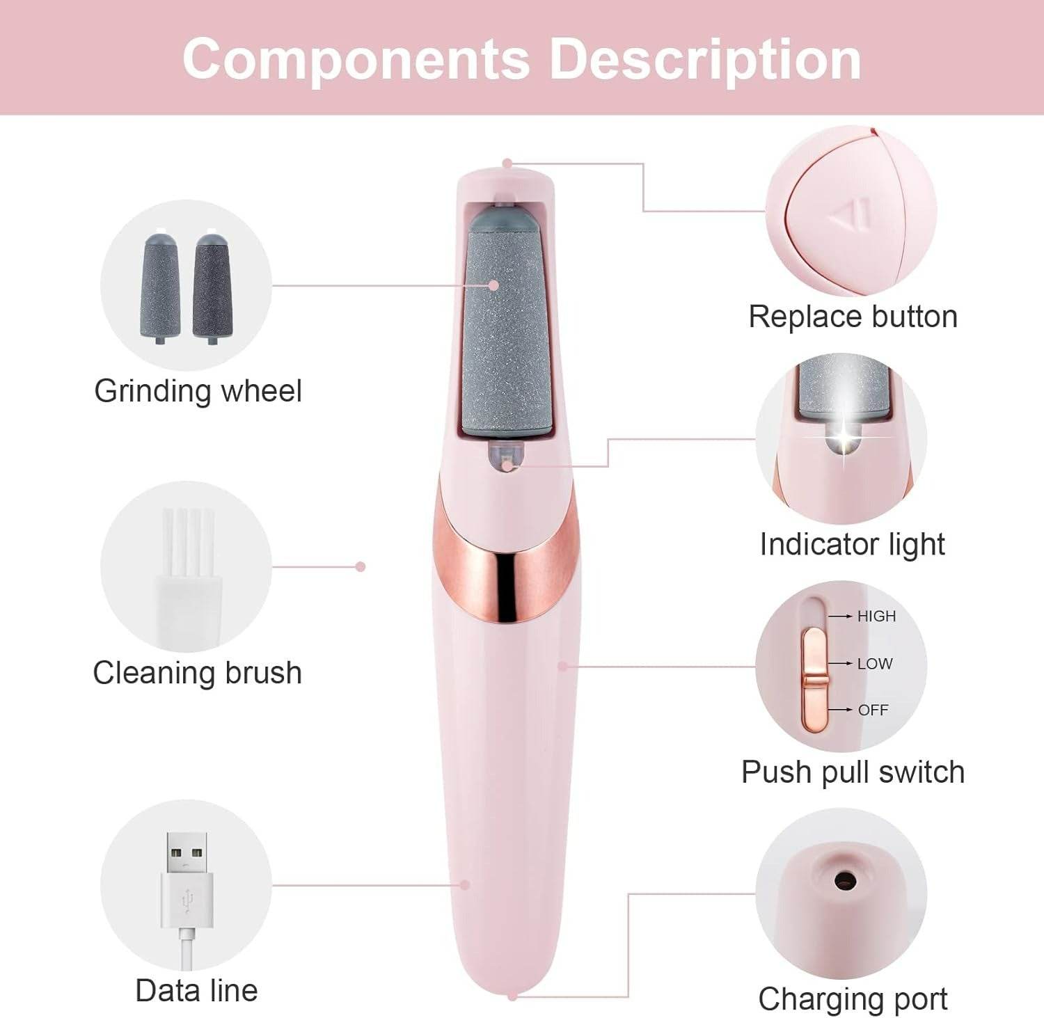 Electric Pedicure Foot File And Callus Remover - DMC Wholesale