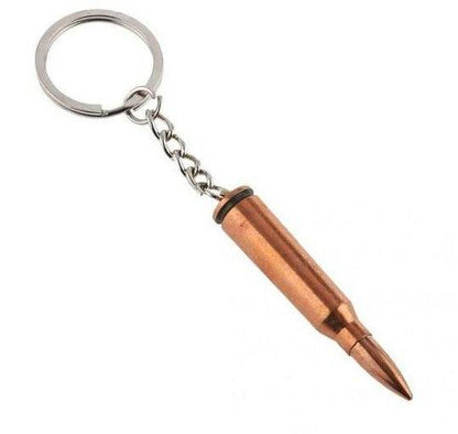 Long Rifle Bronze Gun Bullet Keyring - DMC Wholesale
