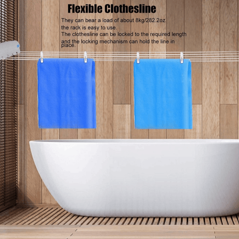 Retractable Clothes Drying Line with Hanger Clips - Alt View