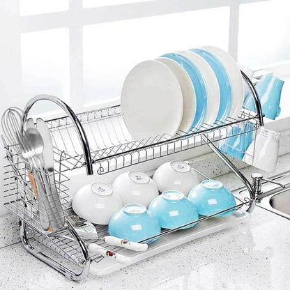 Stainless Steel Dish Drainer (2 Tier) - DMC Wholesale