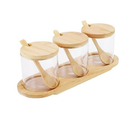 Glass Condiment Set (3 pcs) - Alt View