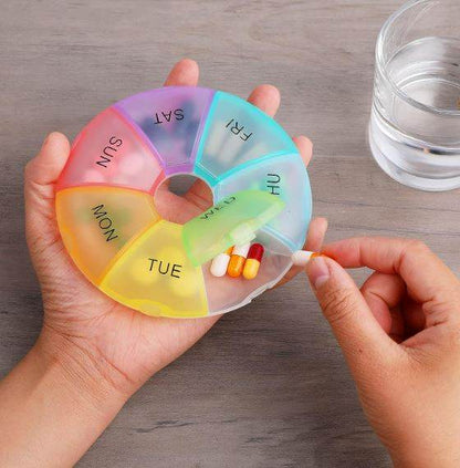 Cute Round 7 Day Week Organiser Pill Holder - DMC Wholesale