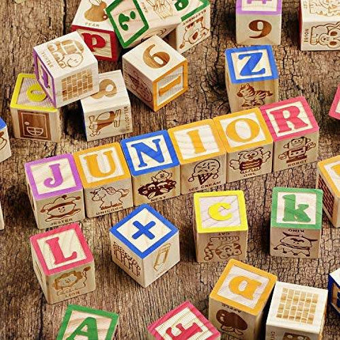 Education Wooden ABC Blocks in Box (48 pcs) - Alt View