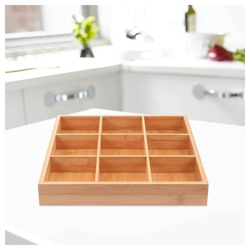 Universal Wooden Organiser (9 Compartment) - DMC Wholesale