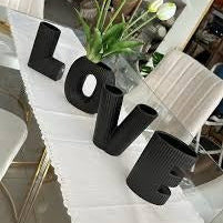 Ceramic Modern Minimalist Design Decorative Love Letter Vases Set (4 pcs)(15.5cm)