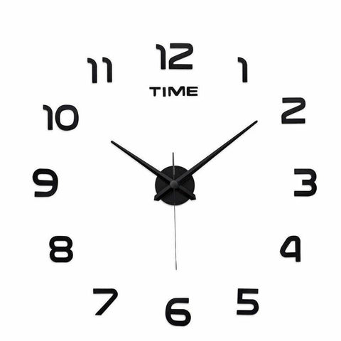 DIY Modern 3D Wall Clock (Black)(80-90cm)