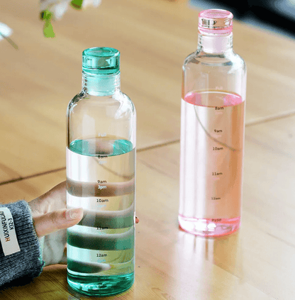 Transparent Motivational Water Bottle (500ml) - DMC Wholesale