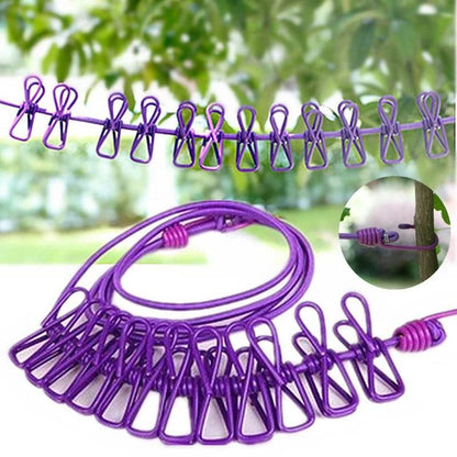 Portable Elastic Clothesline (12 clips)(1.8m) - DMC Wholesale