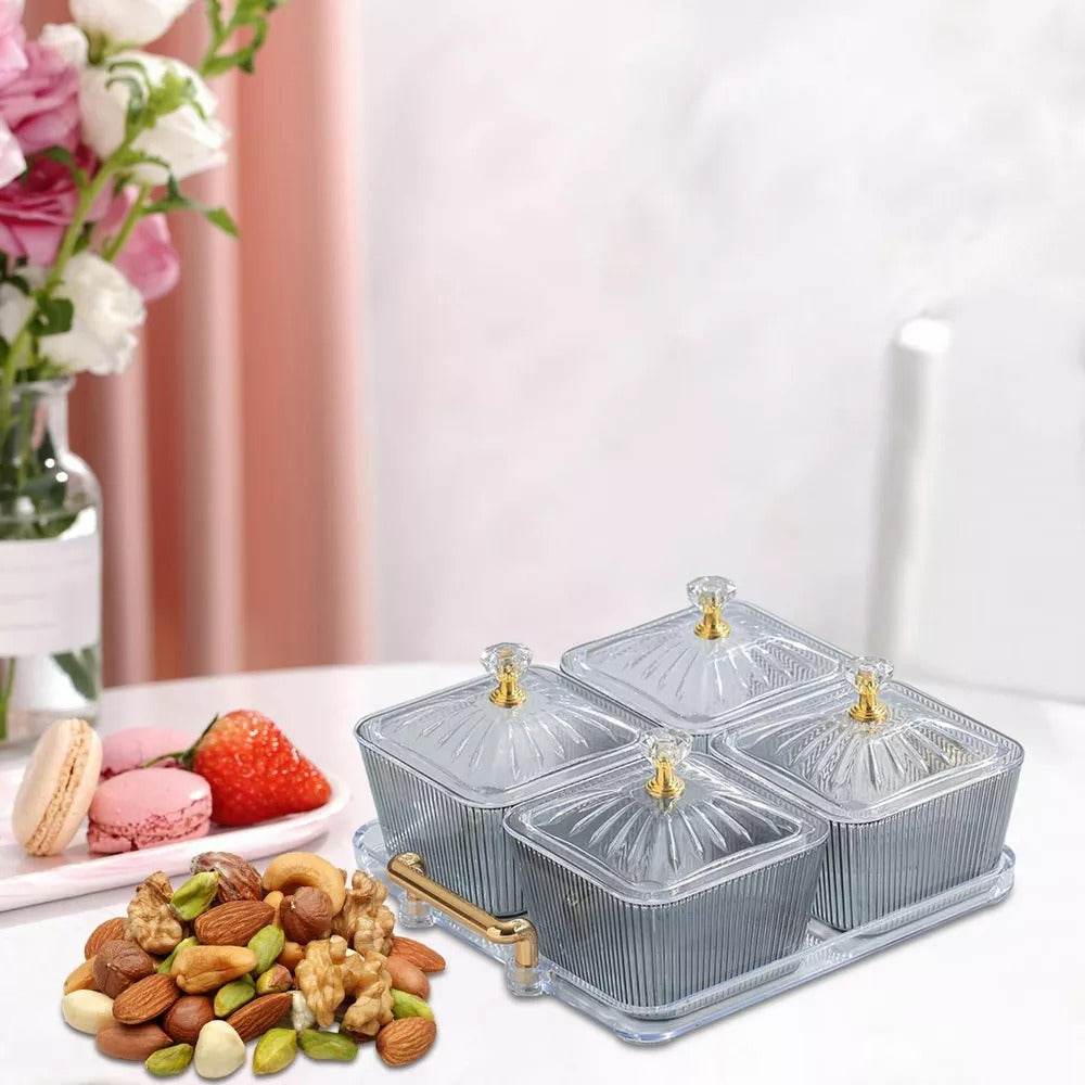 Multifunctional Snacks Dish Tray (4 Bowls) - DMC Wholesale