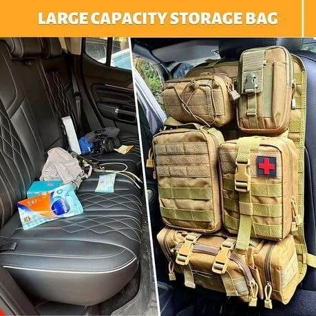 Tactical Car Seat Back Organiser with 5 Bags - DMC Wholesale