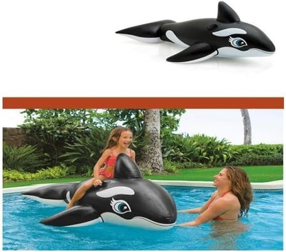 Inflatable Orca Whale Ride-On Pool Float