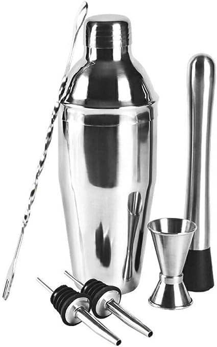 Silver Stainless Steel Cocktail Shaker Set (12 pcs) - DMC Wholesale