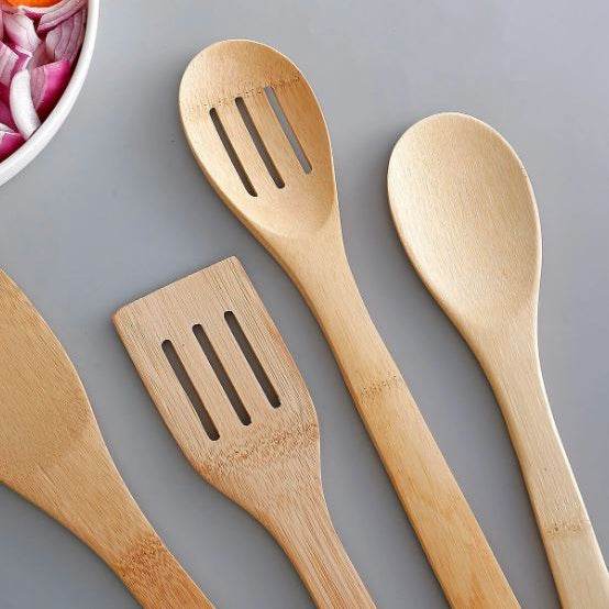 Bamboo Spatula And Spoon Set (4 pcs) - DMC Wholesale