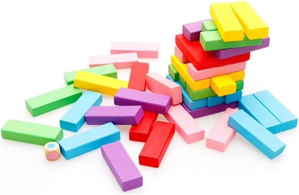 Wooden Stacking Tumbling Tower Blocks (Colourful) - DMC Wholesale